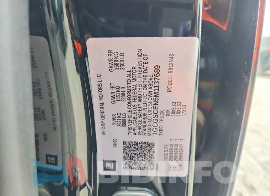1GCGSCEN5M1137689 Photo# 12