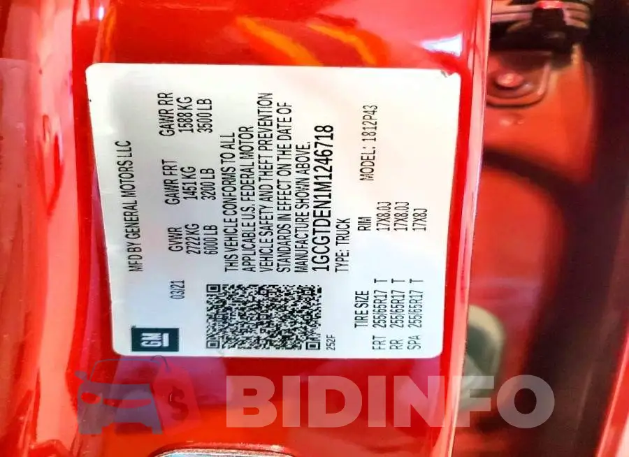 1GCGTDEN1M1246718 Photo# 12