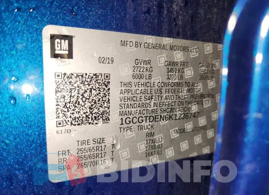 1GCGTDEN6K1236747 Photo# 12