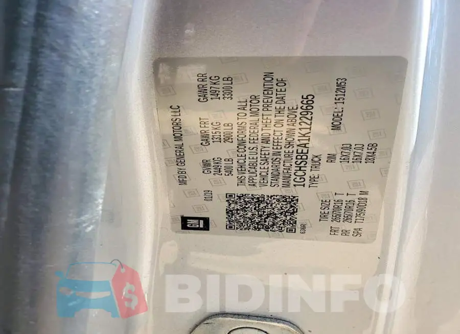 1GCHSBEA1K1229665 Photo# 12