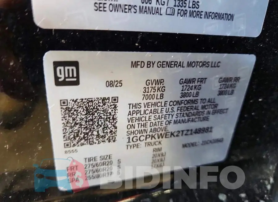 1GCPKWEK2TZ148981 Photo# 12