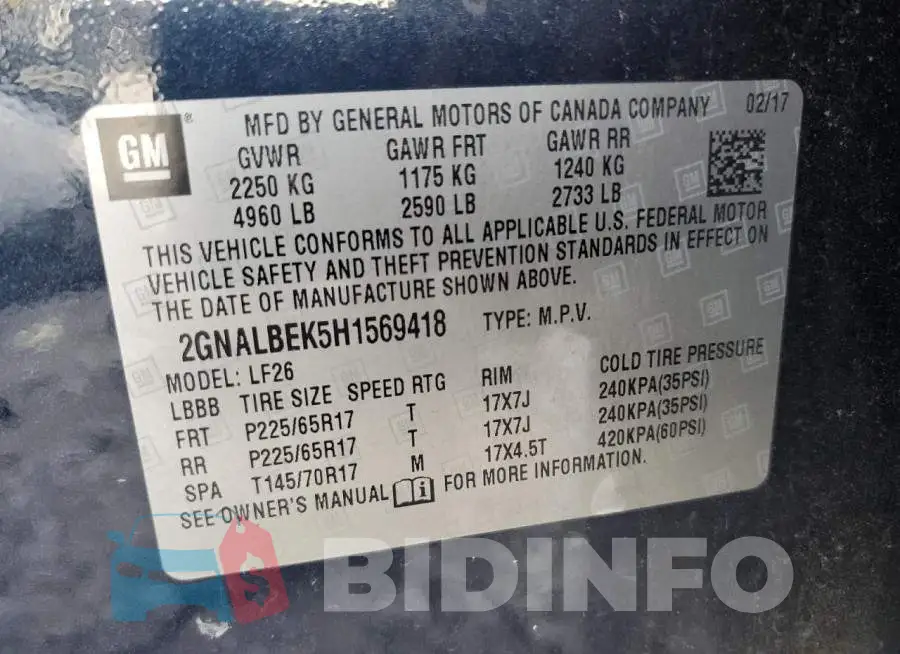 2GNALBEK5H1569418 Photo# 14