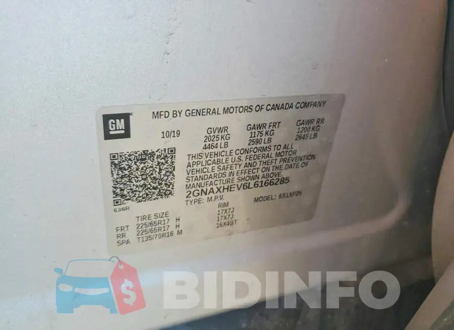2GNAXHEV6L6166285 Photo# 13