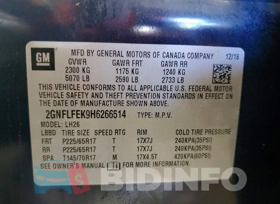 2GNFLFEK9H6266514 Photo# 13
