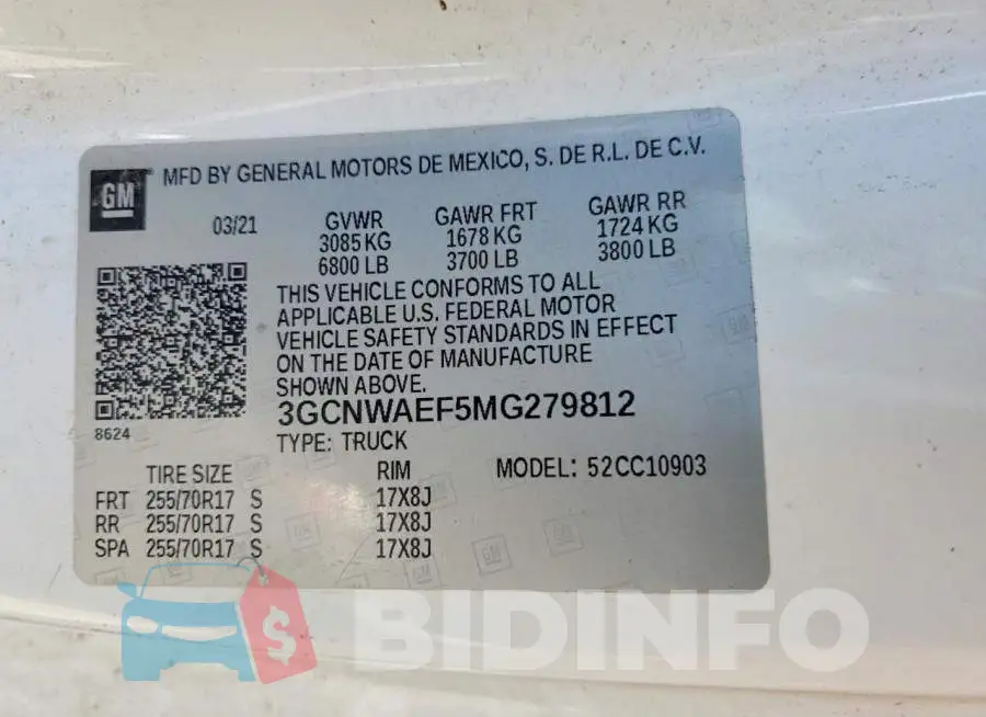 3GCNWAEF5MG279812 Photo# 12