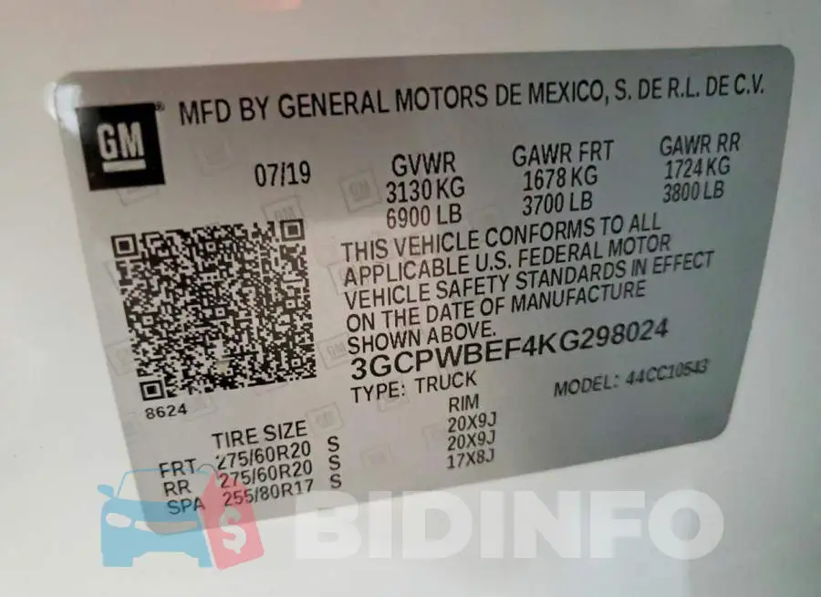 3GCPWBEF4KG298024 Photo# 13