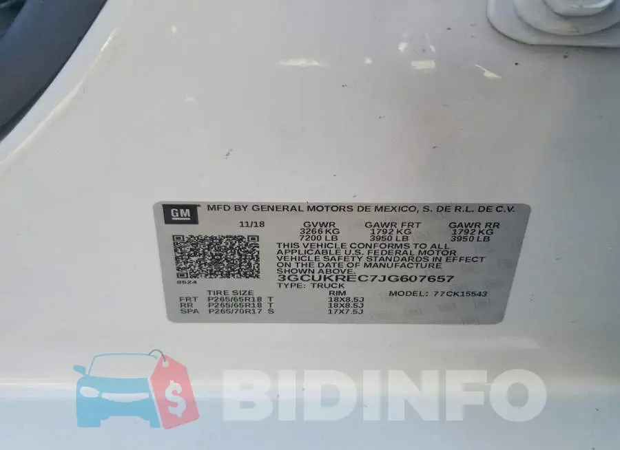 3GCUKREC7JG607657 Photo# 12