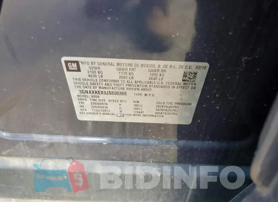 3GNAXKEX9JS606366 Photo# 13