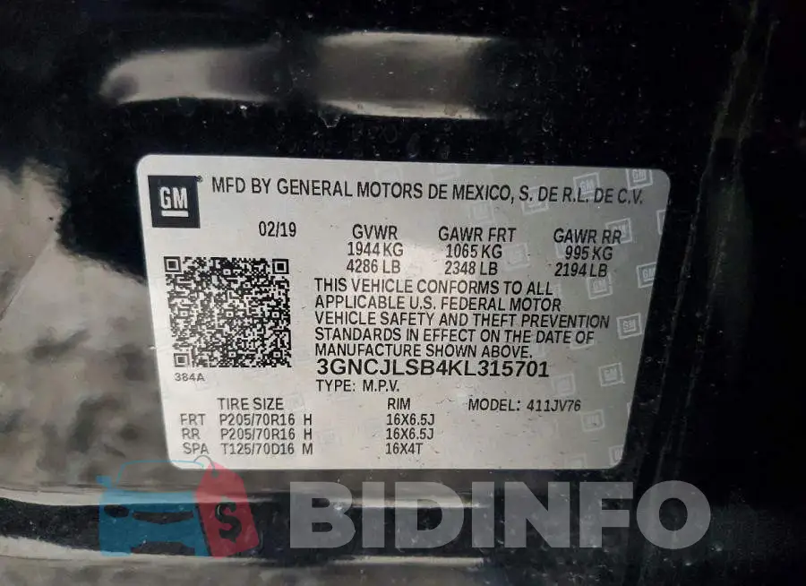 3GNCJLSB4KL315701 Photo# 13