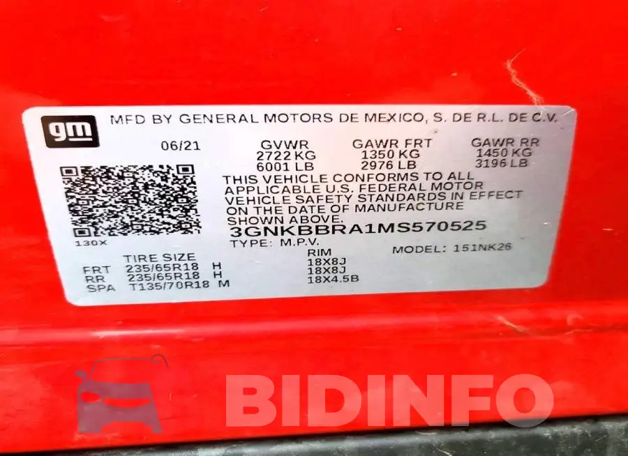 3GNKBBRA1MS570525 Photo# 13