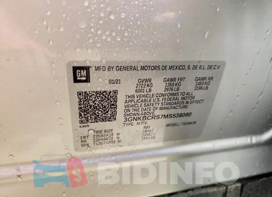 3GNKBCRS7MS538080 Photo# 13