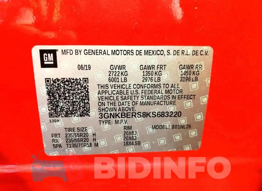 3GNKBERS8KS683220 Photo# 13
