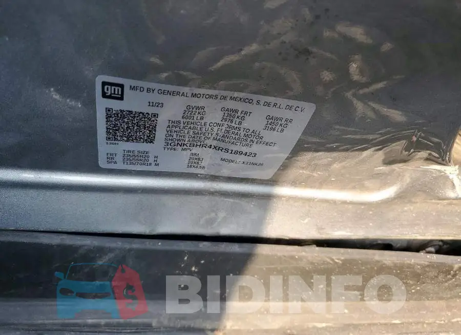 3GNKBHR4XRS189423 Photo# 13
