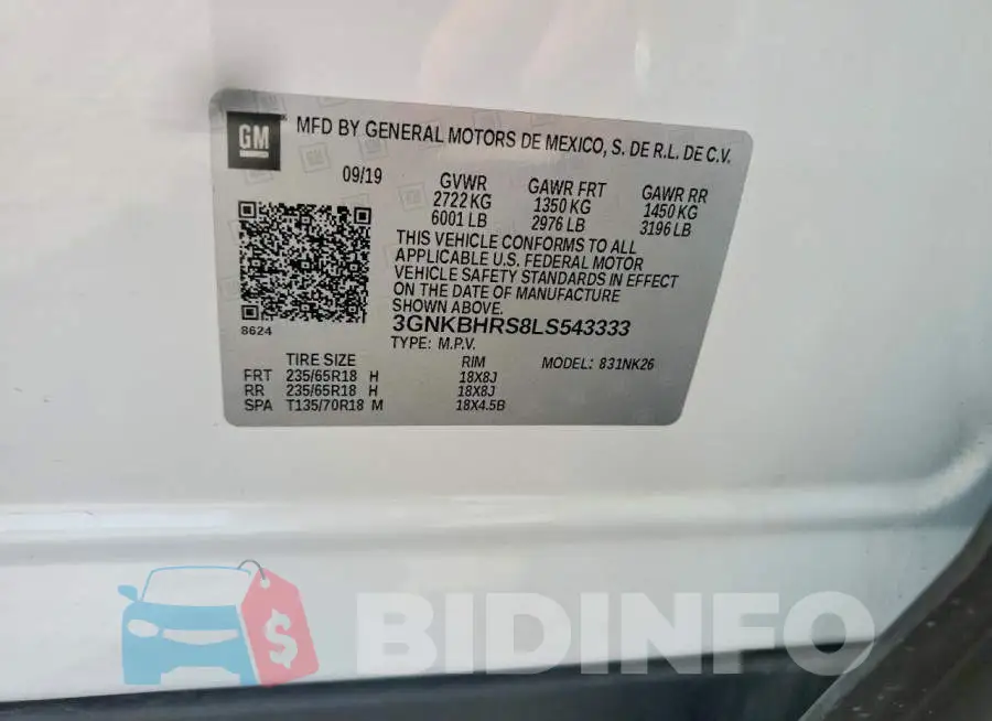 3GNKBHRS8LS543333 Photo# 13