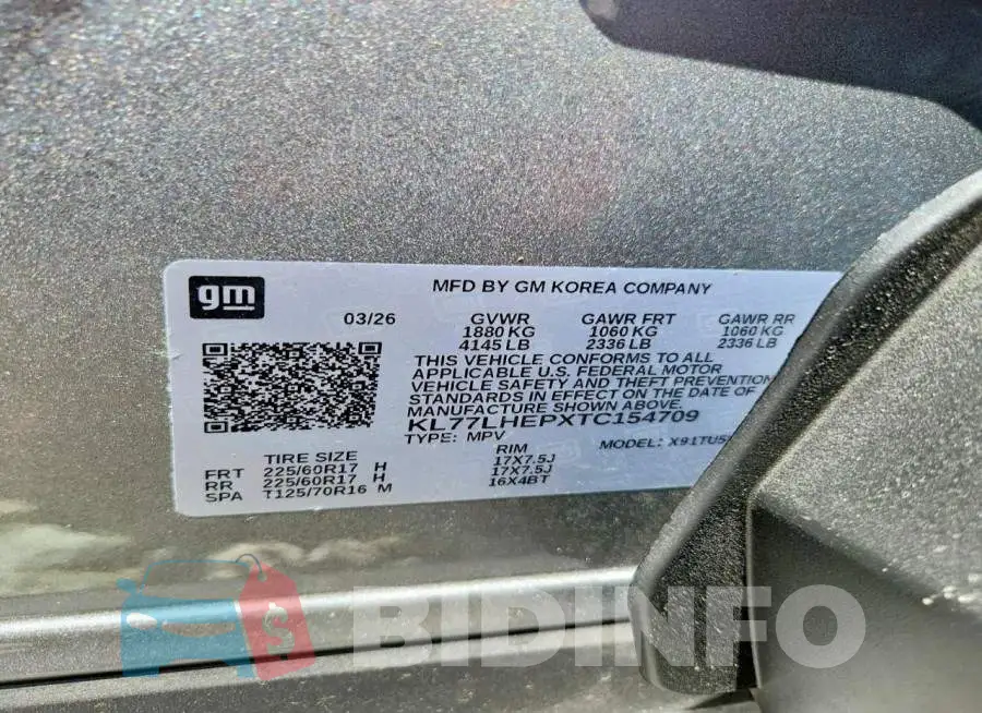 KL77LHEPXTC154709 Photo# 12