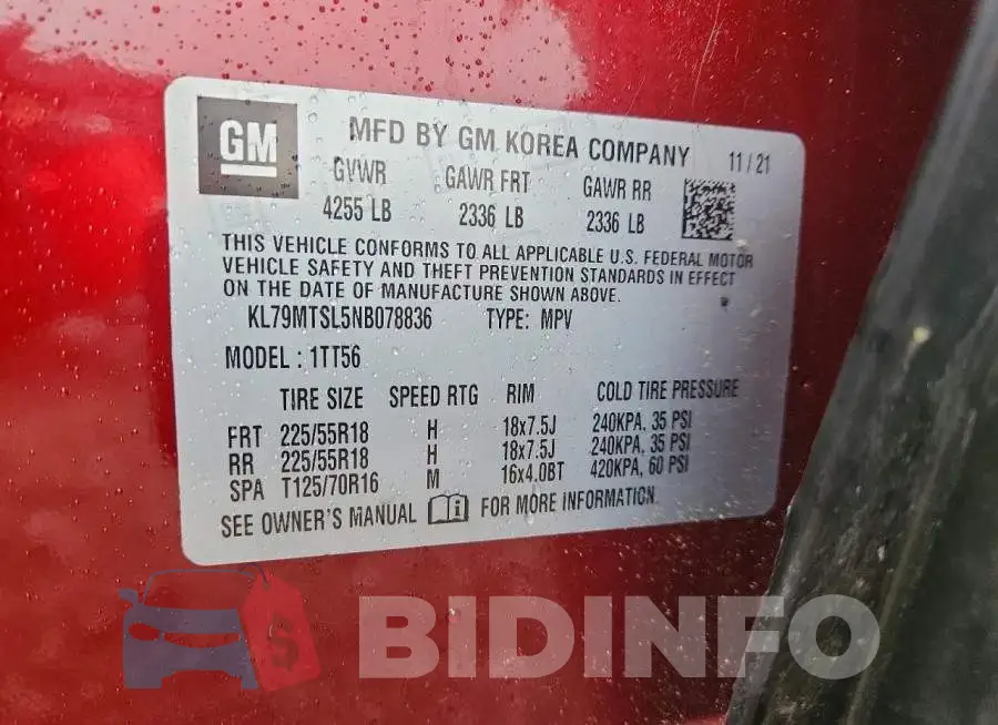 KL79MTSL5NB078836 Photo# 13
