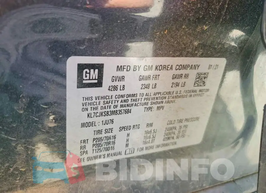 KL7CJKSB3MB357684 Photo# 12