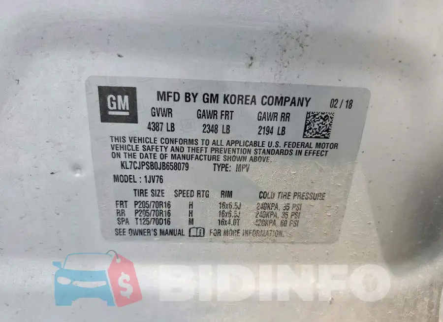 KL7CJPSB0JB658079 Photo# 13