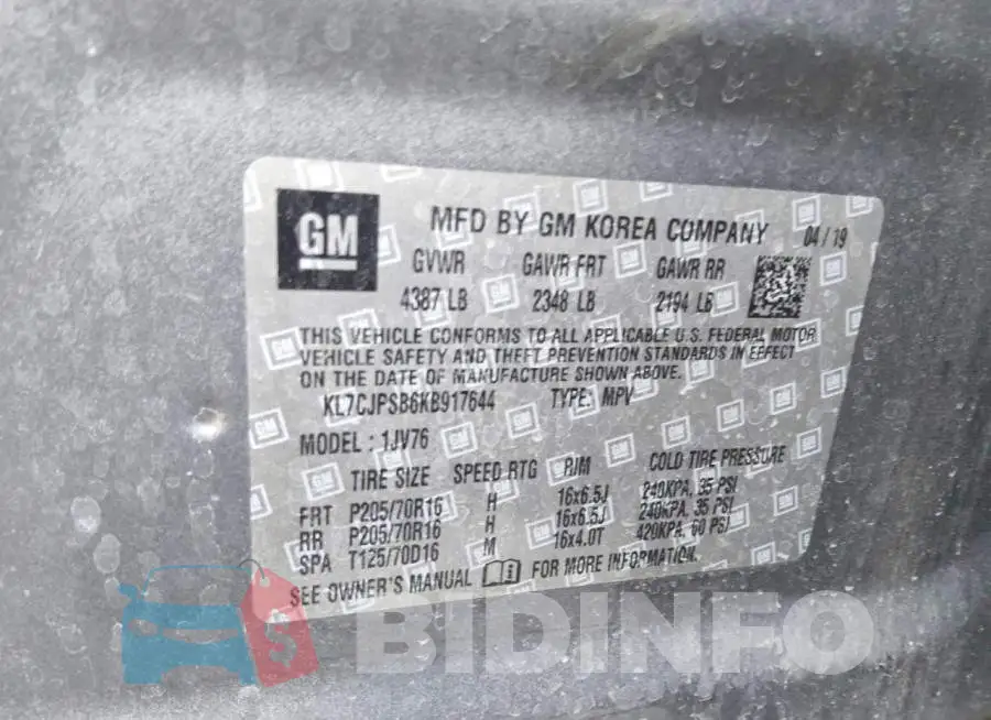 KL7CJPSB6KB917644 Photo# 12