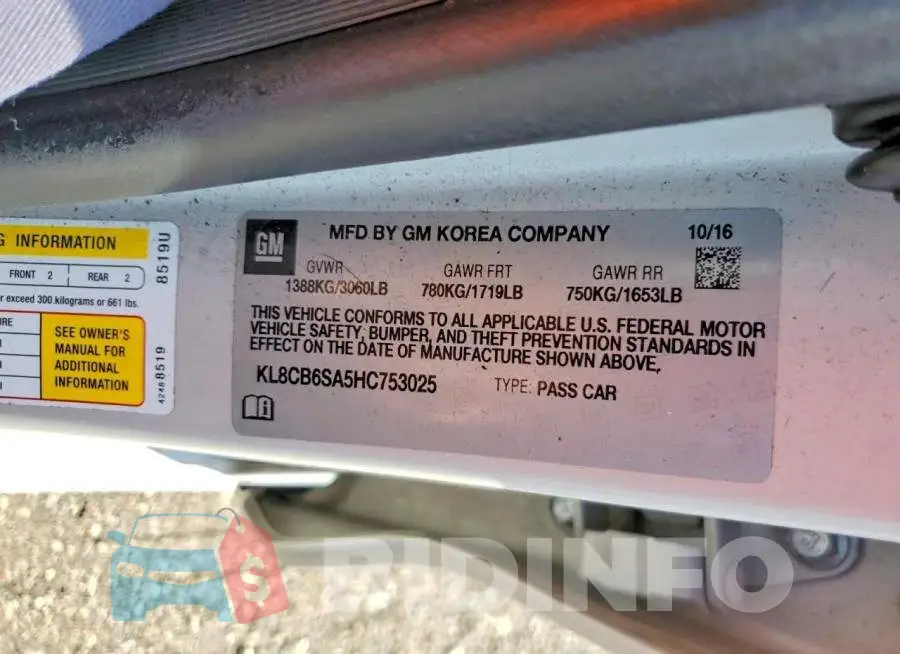 KL8CB6SA5HC753025 Photo# 12
