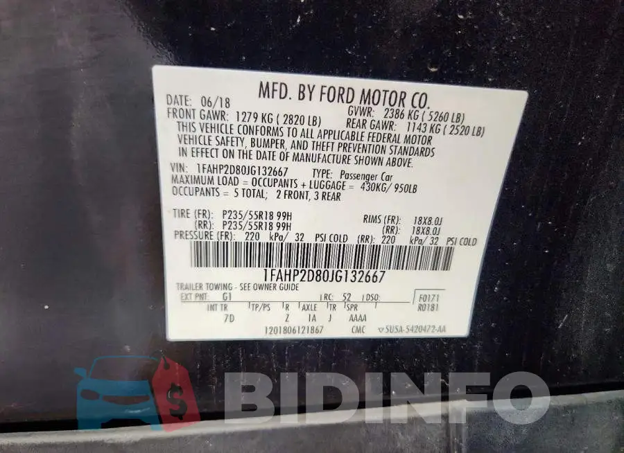 1FAHP2D80JG132667 Photo# 12