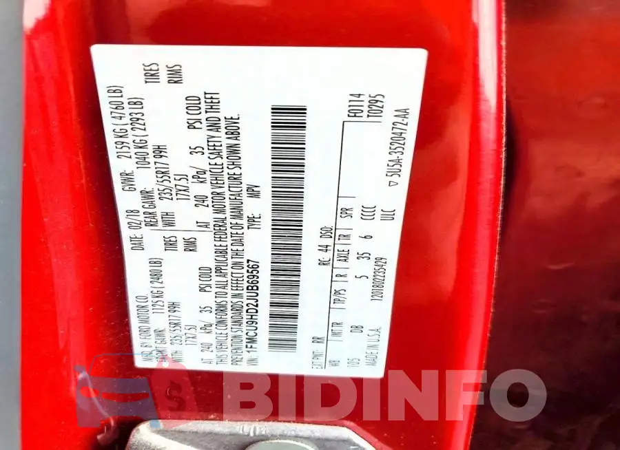 1FMCU9HD2JUB69567 Photo# 13