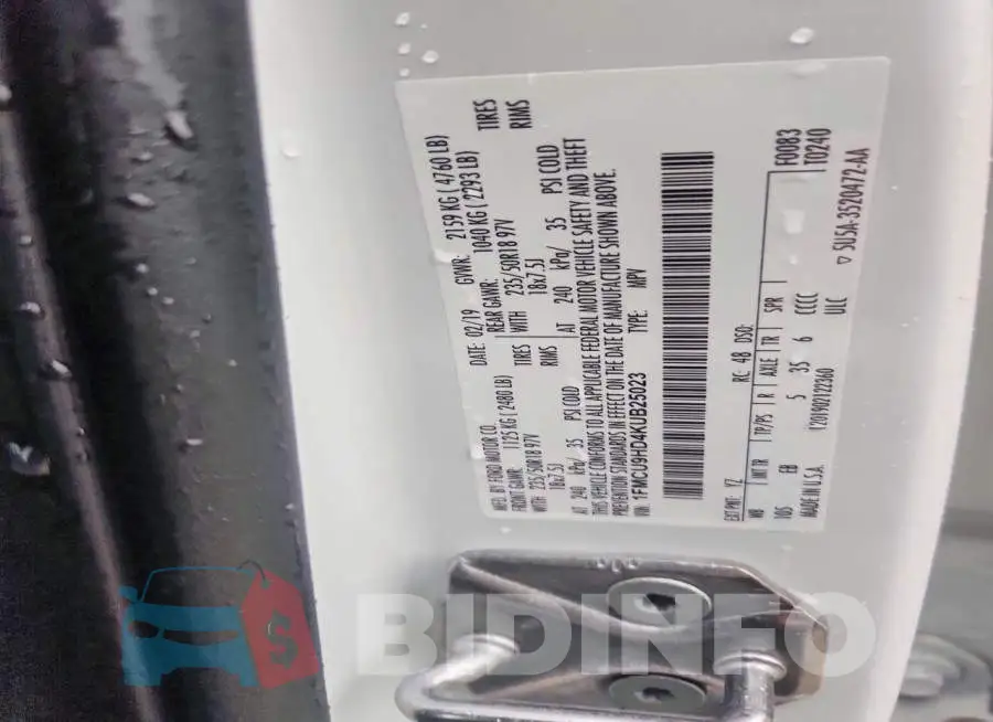 1FMCU9HD4KUB25023 Photo# 13