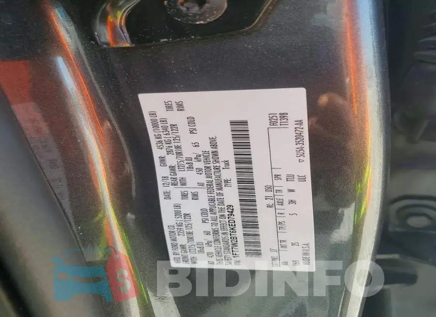 1FT7W2BT6KED79429 Photo# 12
