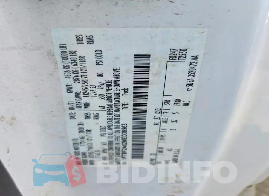 1FTBF2A62MED38563 Photo# 12