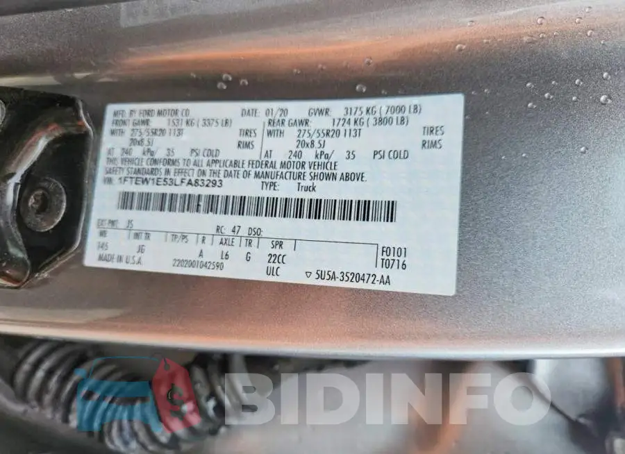 1FTEW1E53LFA83293 Photo# 12