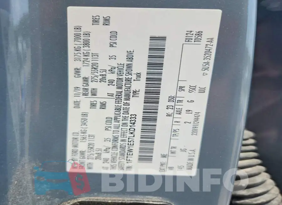 1FTEW1E57LKD14333 Photo# 12