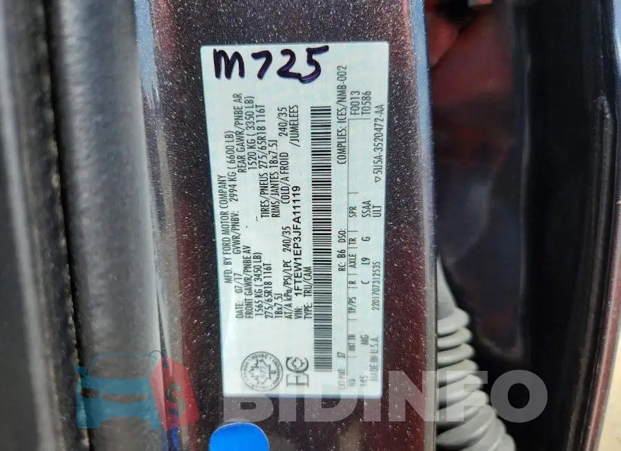 1FTEW1EP3JFA11119 Photo# 12