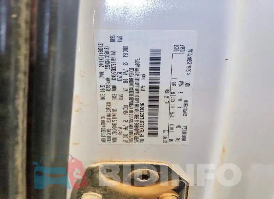 1FTEX1EB1LKE12616 Photo# 12