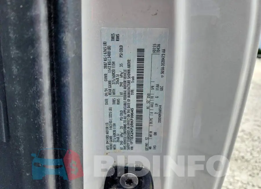 1FTEX2KP2RKF09645 Photo# 13