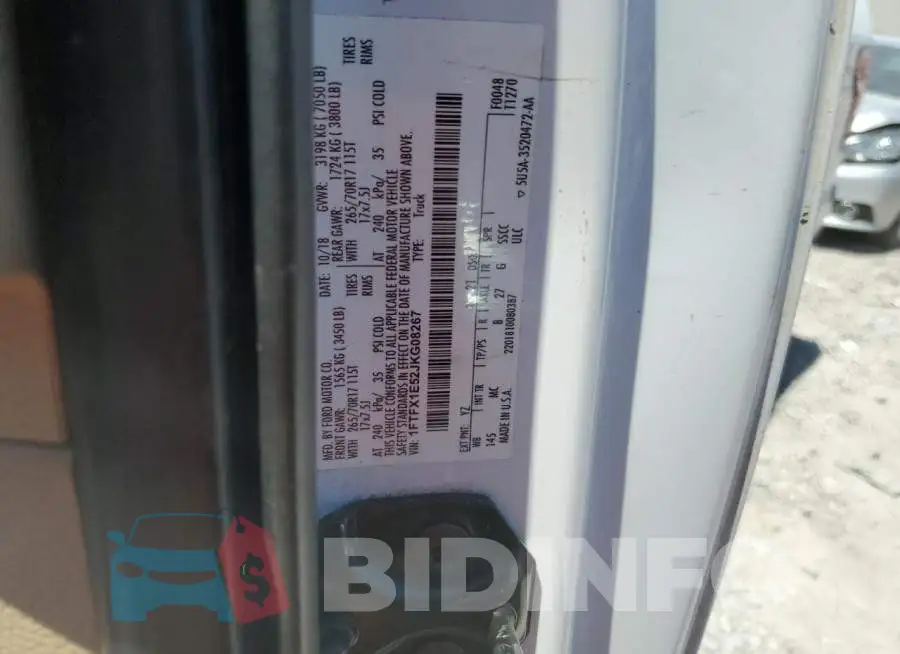 1FTFX1E52JKG08267 Photo# 12