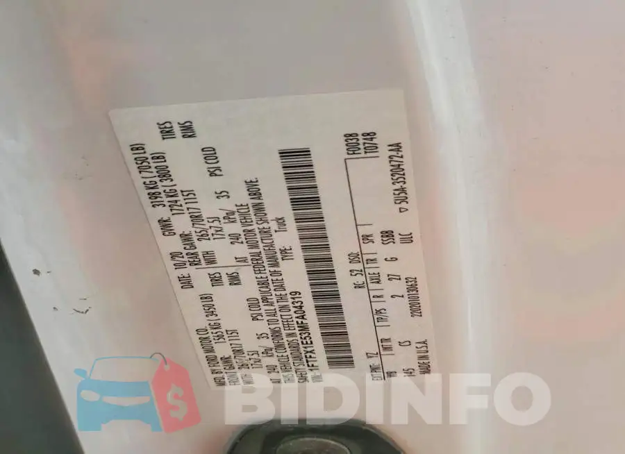1FTFX1E53MFA04319 Photo# 13