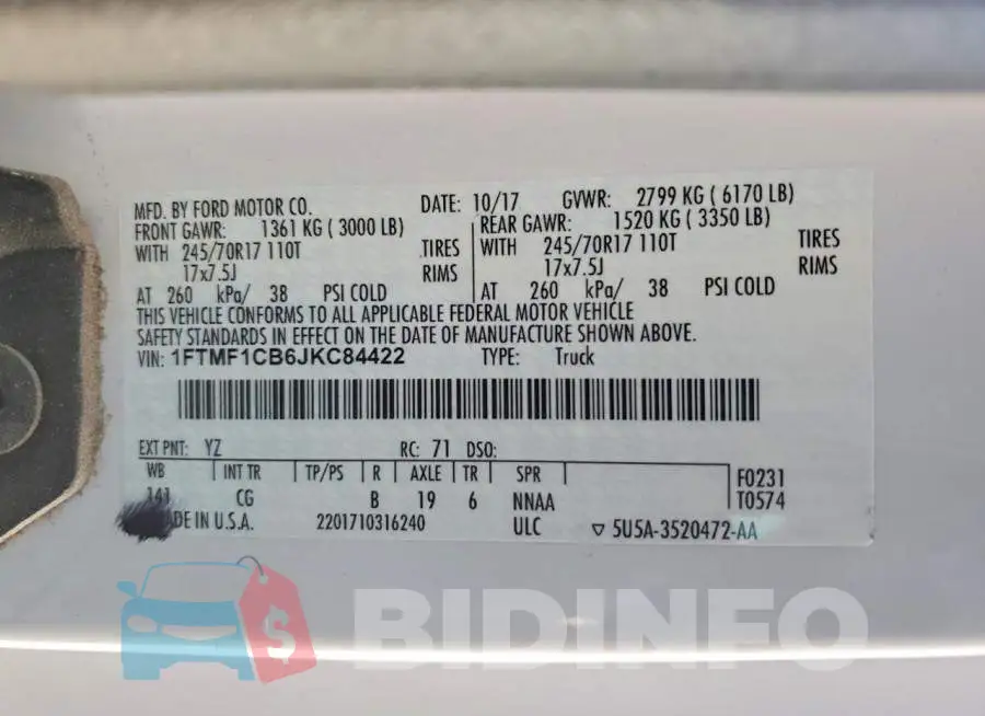1FTMF1CB6JKC84422 Photo# 12