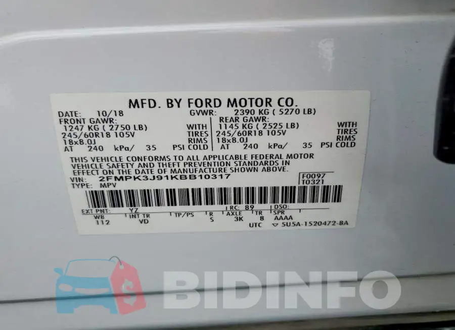 2FMPK3J91KBB10317 Photo# 14