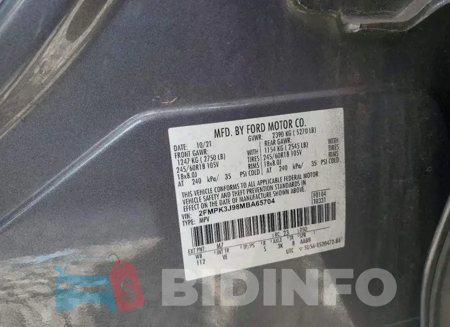 2FMPK3J98MBA65704 Photo# 13