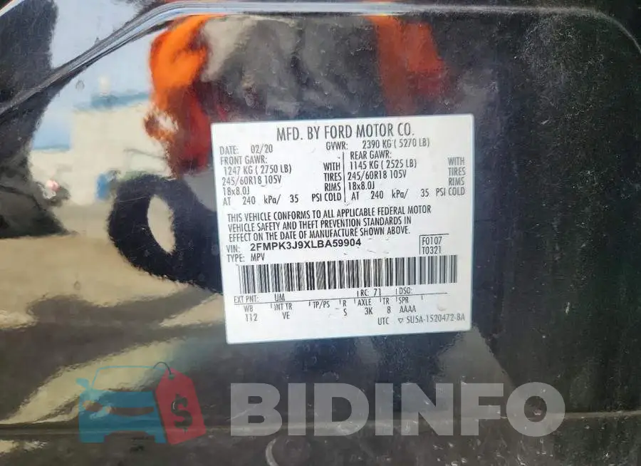 2FMPK3J9XLBA59904 Photo# 13
