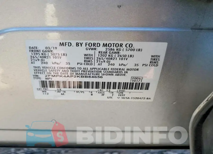 2FMPK4AP2KBB84656 Photo# 13