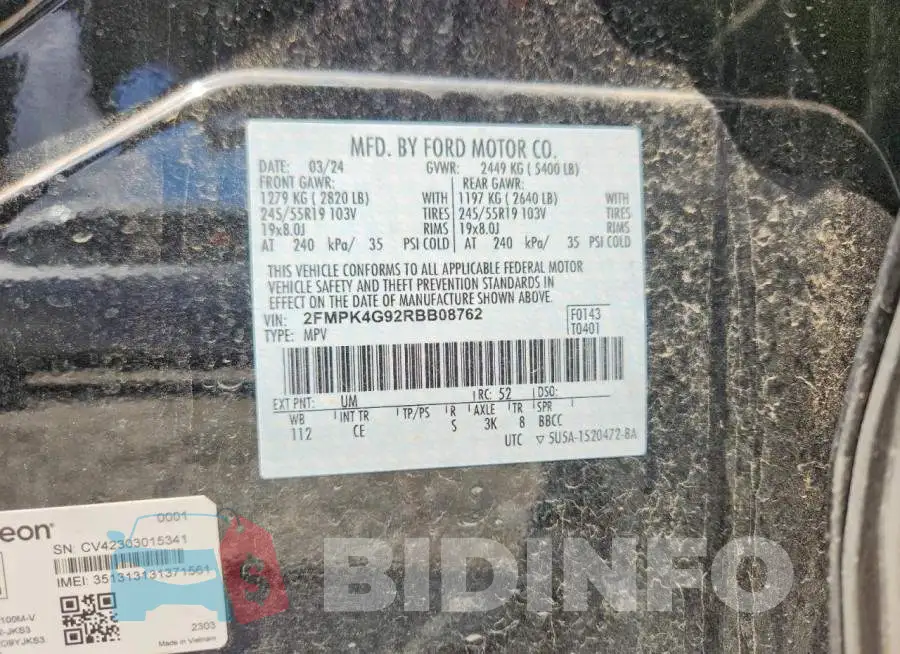2FMPK4G92RBB08762 Photo# 13