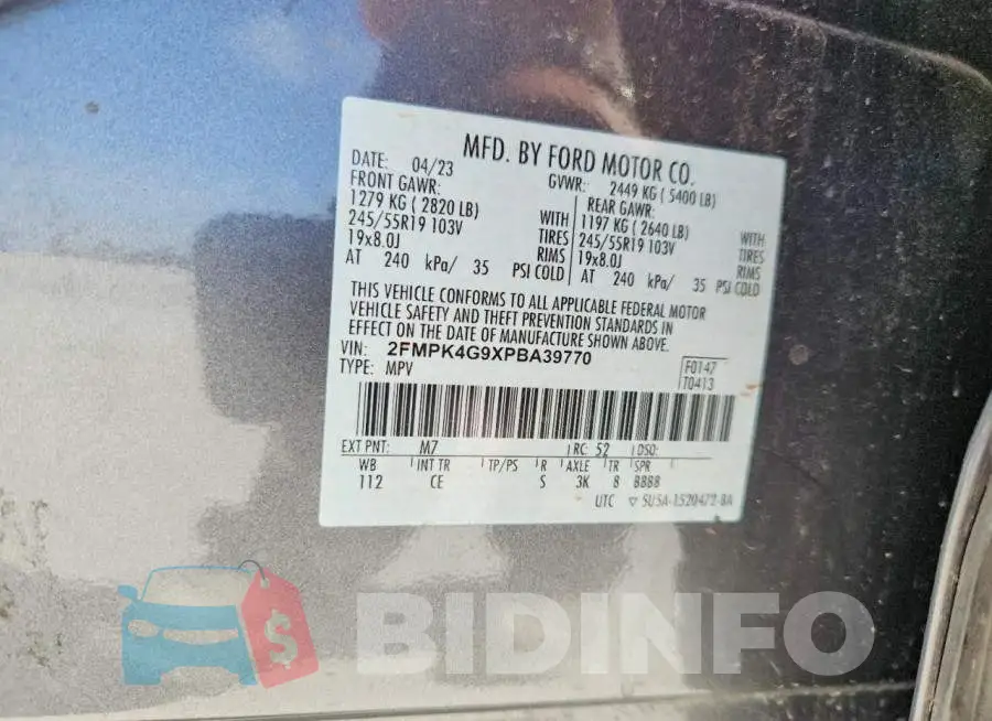 2FMPK4G9XPBA39770 Photo# 13