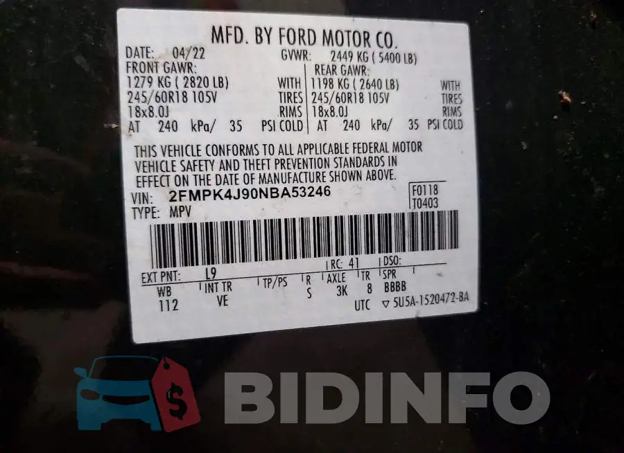 2FMPK4J90NBA53246 Photo# 14