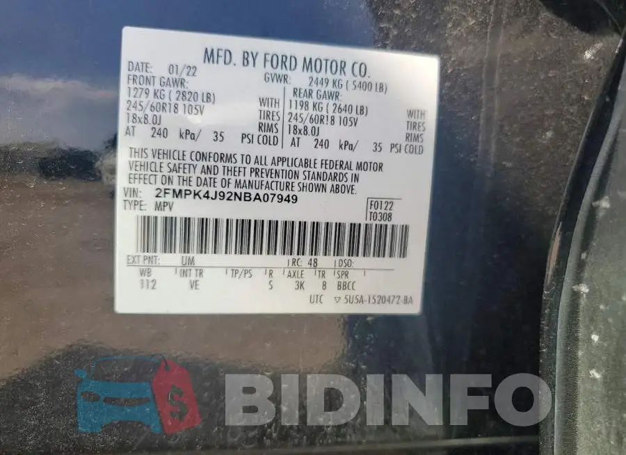 2FMPK4J92NBA07949 Photo# 14