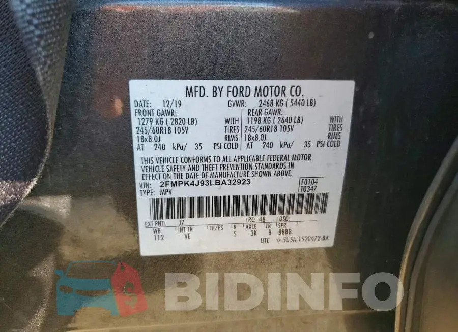 2FMPK4J93LBA32923 Photo# 13