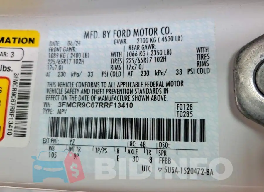 3FMCR9C67RRF13410 Photo# 14