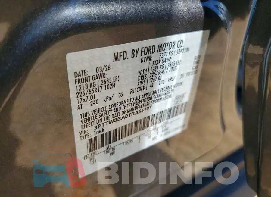 3FTTW8BA0TRA64107 Photo# 12