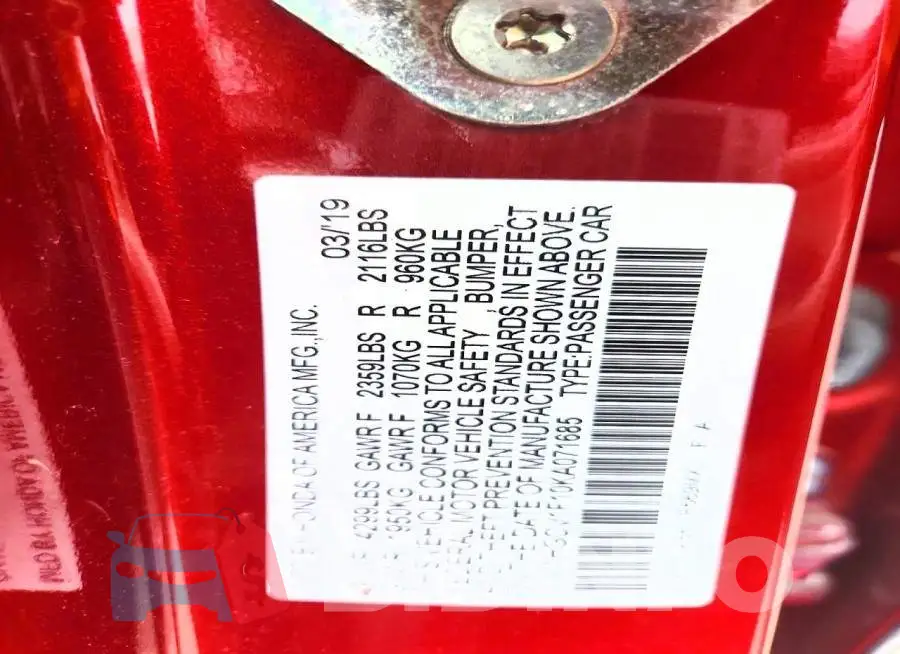 1HGCV1F10KA071685 Photo# 12