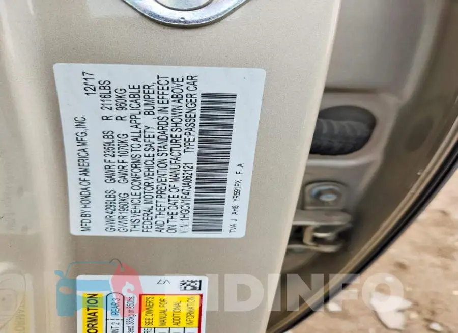 1HGCV1F47JA062121 Photo# 12